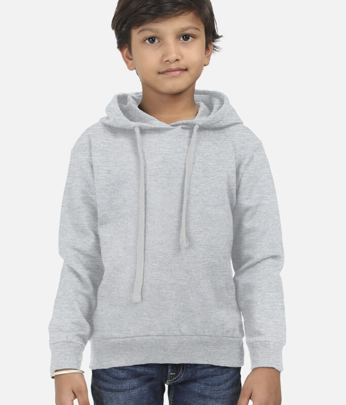 Kids Unisex Hoodie - Grey Melange, 13Yrs